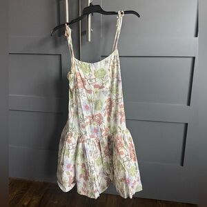 Olivaceous Pastel Floral Dress